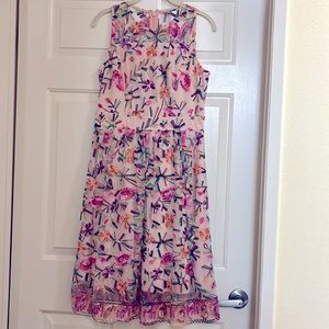 Fairytale powder pink floral embroidered tulle/mesh dress